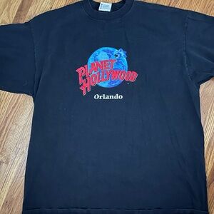 Vintage 90s Planet Hollywood Orlando Logo T-Shirt Made in USA XXL